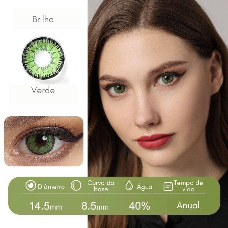 lente de contato verde